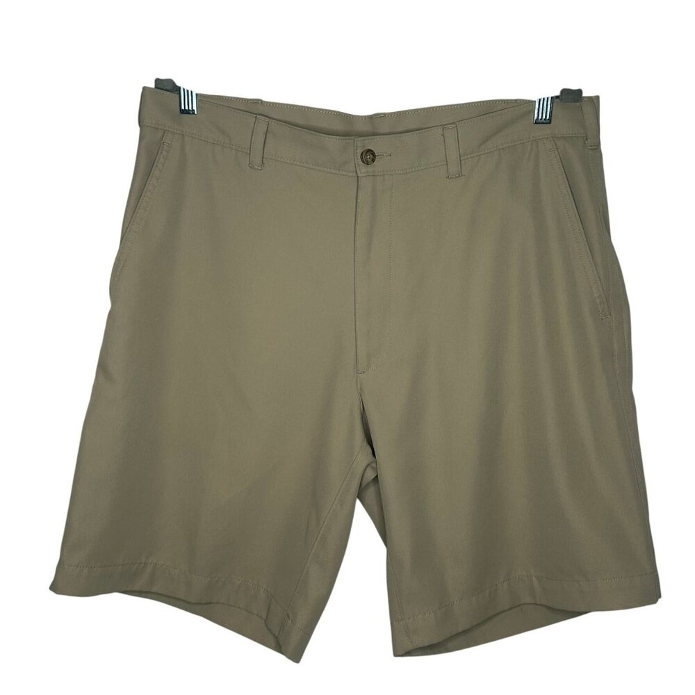 PGA Tour Mens Khaki Golf Shorts Size 36 Polyester Lightweight Relaxed Fit Golf